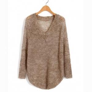 * Ship* V Neckline Knitwear With Cut Out Design