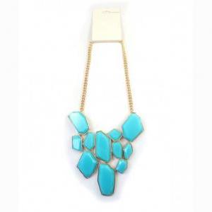 * Ship* Blue Chain Necklace