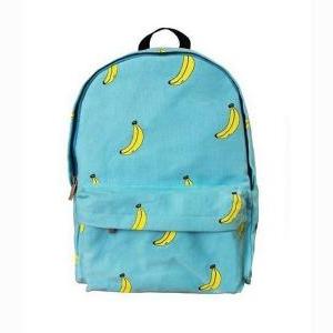 * Ship* Canvas Bananas Print Backpack