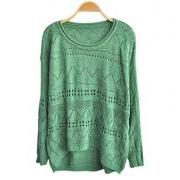 *free ship* Cut Out Knitted Jumpers with High Low Hem