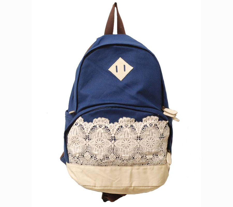 * Ship* Lace Floral Canvas Backpack