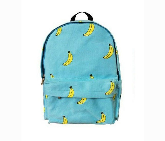 * Ship* Canvas Bananas Print Backpack