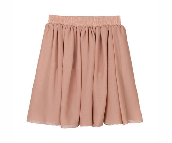 * Ship* Pink Pleated Chiffon Mini Skirt