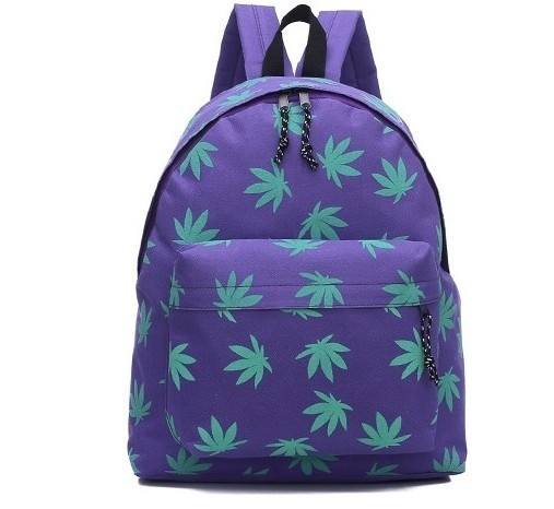 * Ship* Leaf Weed Schoolbag Backbag
